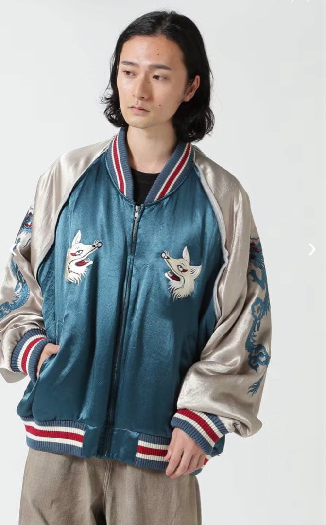 極レア】 el conductorH コンダクター 別注九尾スカジャン ブルー