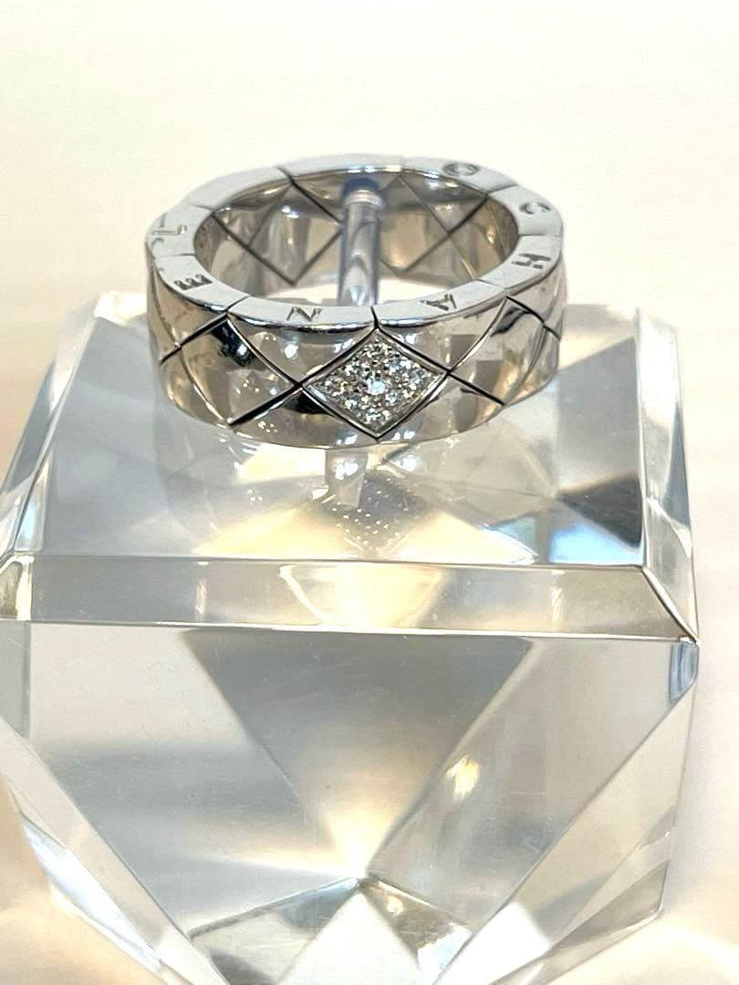 希少15号 CHANEL K18WG ダイヤ マトラッセリング 楽天市場】シャネル CHANEL リング マトラッセ キルティング ロゴ