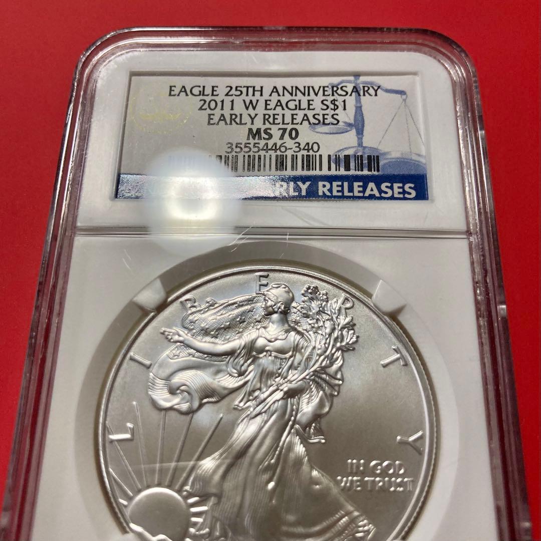 訳あり」NGC MS70 2011 イーグル銀貨 EARLY RELEASES - メルカリ