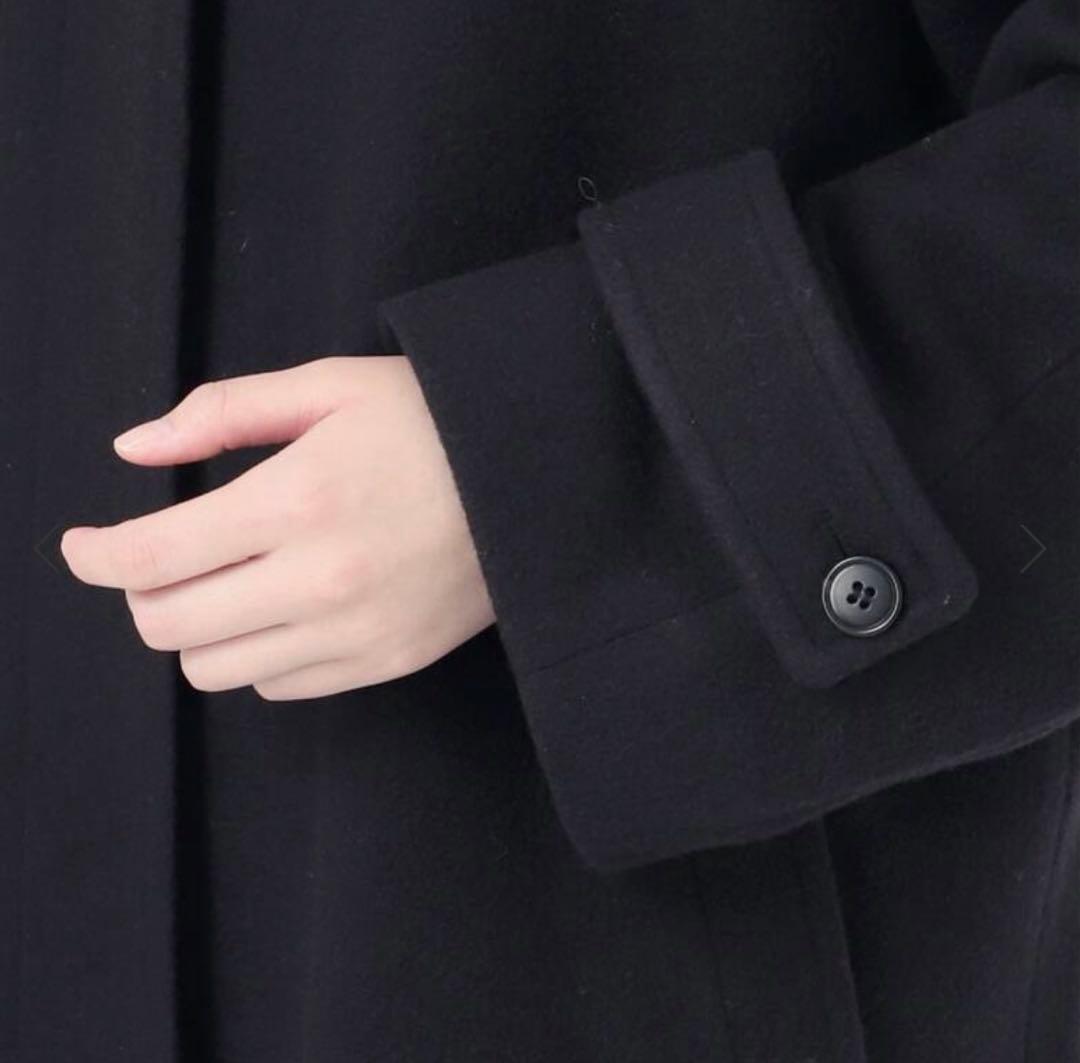 取り置き【未使用】尾州ウールスーパー100ステンカラーコート ネイビー