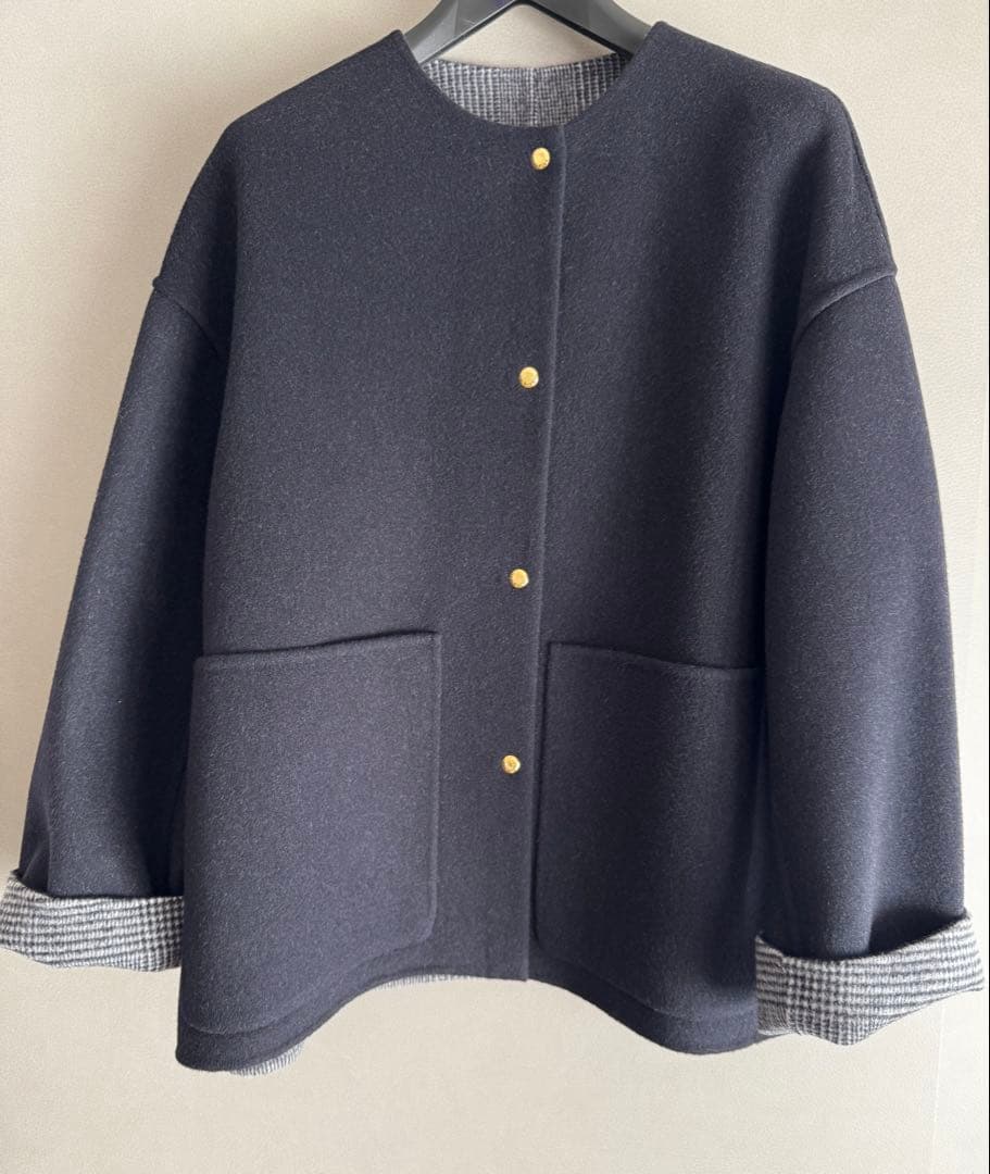 新品・未使用】25AW Drawer ビーバーケヌキノーカラージャケット