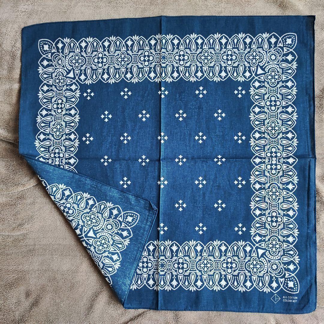 数量限定】アイアンクロス柄/ショベル柄/バンダナ（NV）ヴィンテージ