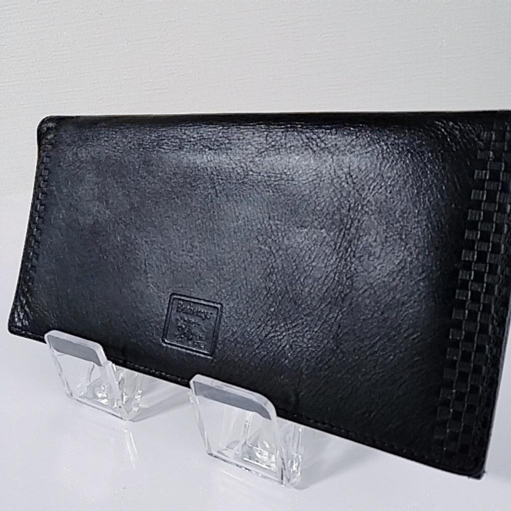 超美品】BURBERRYS 長財布 ブラック 羊革 裏地ノバチェック