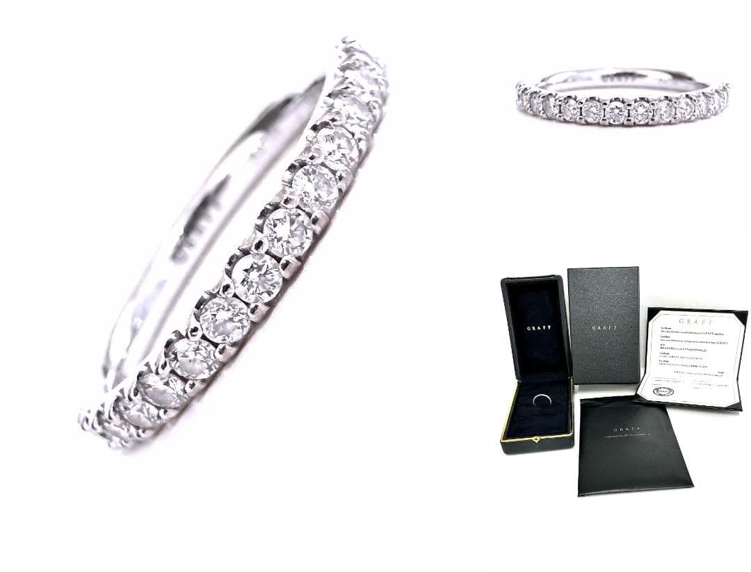 ギャラ 完備　極美品　グラフ　ラウンド ダイヤ ウェディング バンド ギャラ 完備 極美品 グラフ ラウンド ダイヤ ウェディング バンド