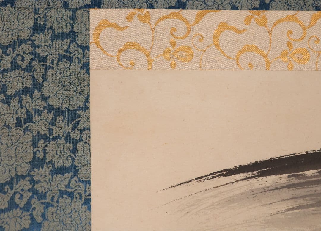 真作】臨済宗国泰寺派管長 稲葉心田 達磨 不倒翁 画賛 紙本 掛軸 茶掛