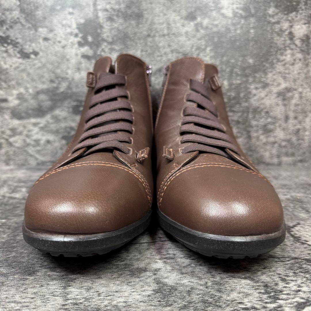 【新品未使用】アキレスソルボ サイドジップ ハイカット レザー 25.5cm