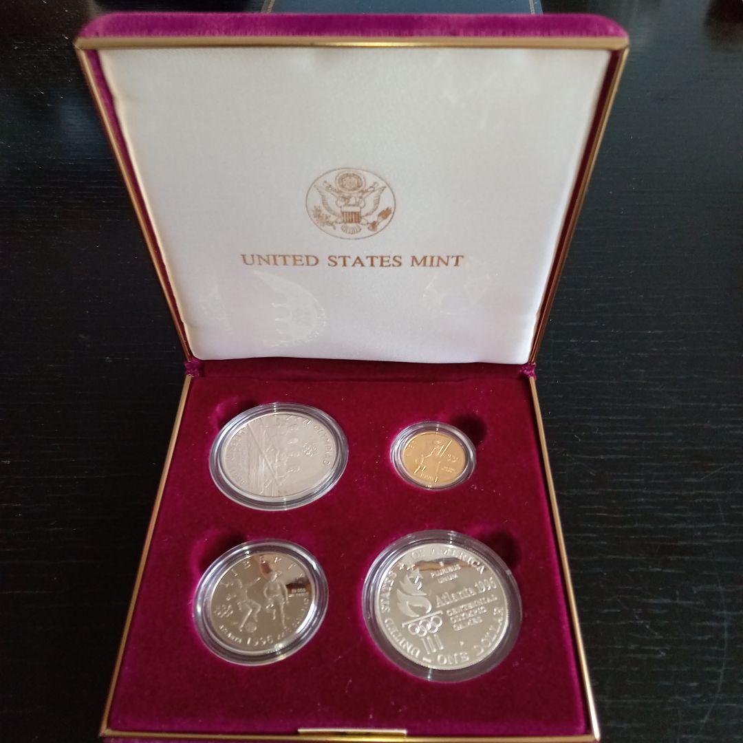 1996年アトランタオリンピック コインセット 金貨、銀貨、銅貨4枚