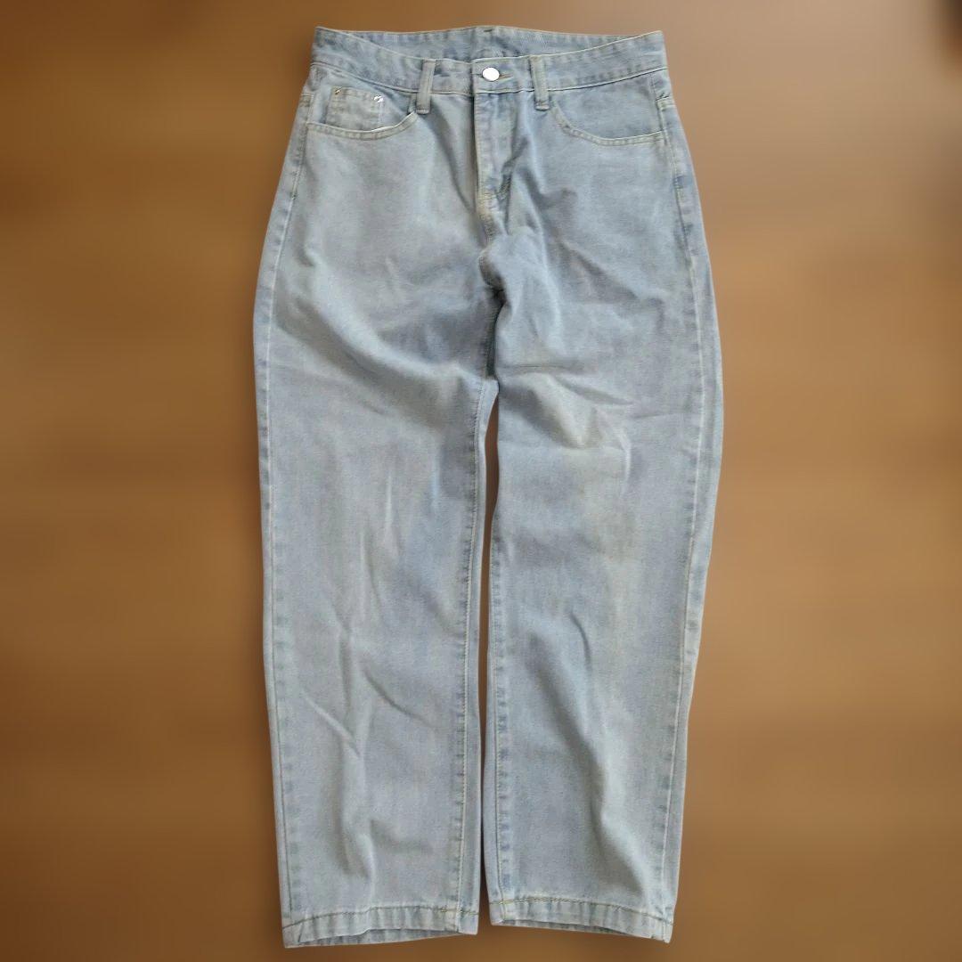 ライトブルーワイドレッグデニム - メルカリ