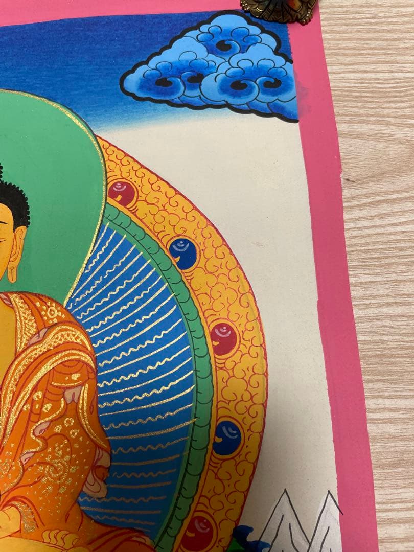 《 チベット密教　1点物 》 手描き　曼荼羅　釈迦　仏陀　仏教　密教