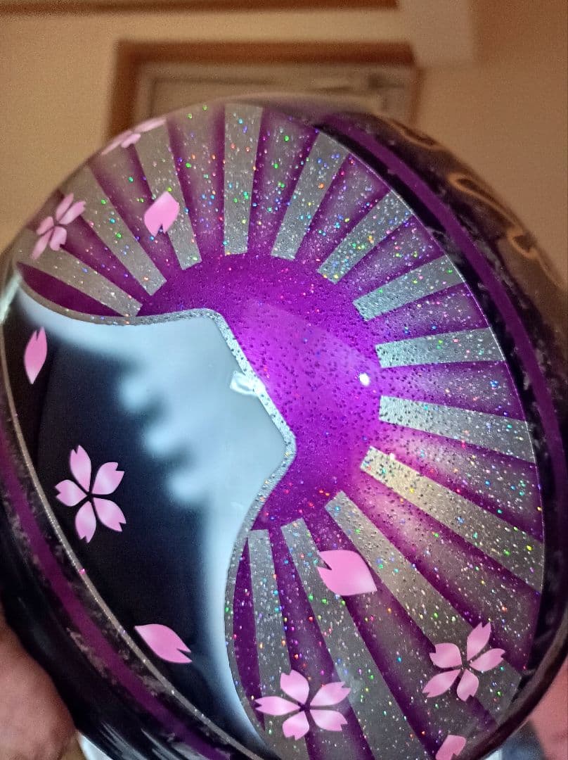 カスタムコルク半 黒ラップ✘Candyパープル富士日章 七色ラメ 文字変更