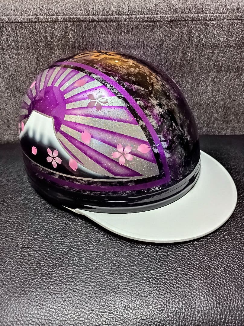 カスタムコルク半 黒ラップ✘Candyパープル富士日章 七色ラメ 文字変更