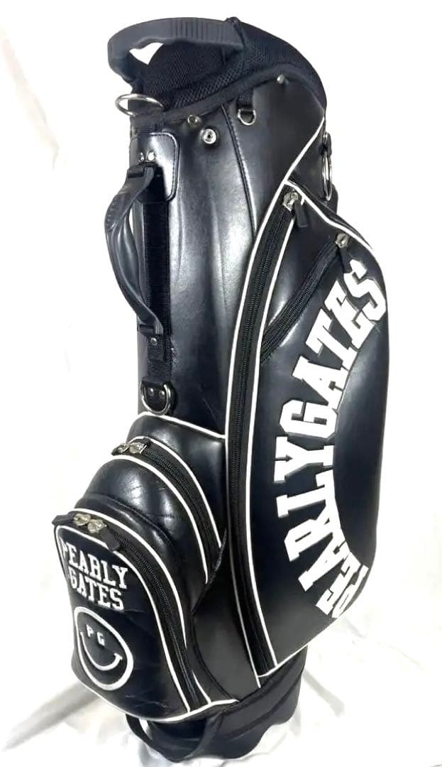 PEARLY GATES キャディバッグ ブラック/ホワイト 新品 未使用 PEARLY GATES 迷彩柄 スタンド式キャディバッグ ホワイト