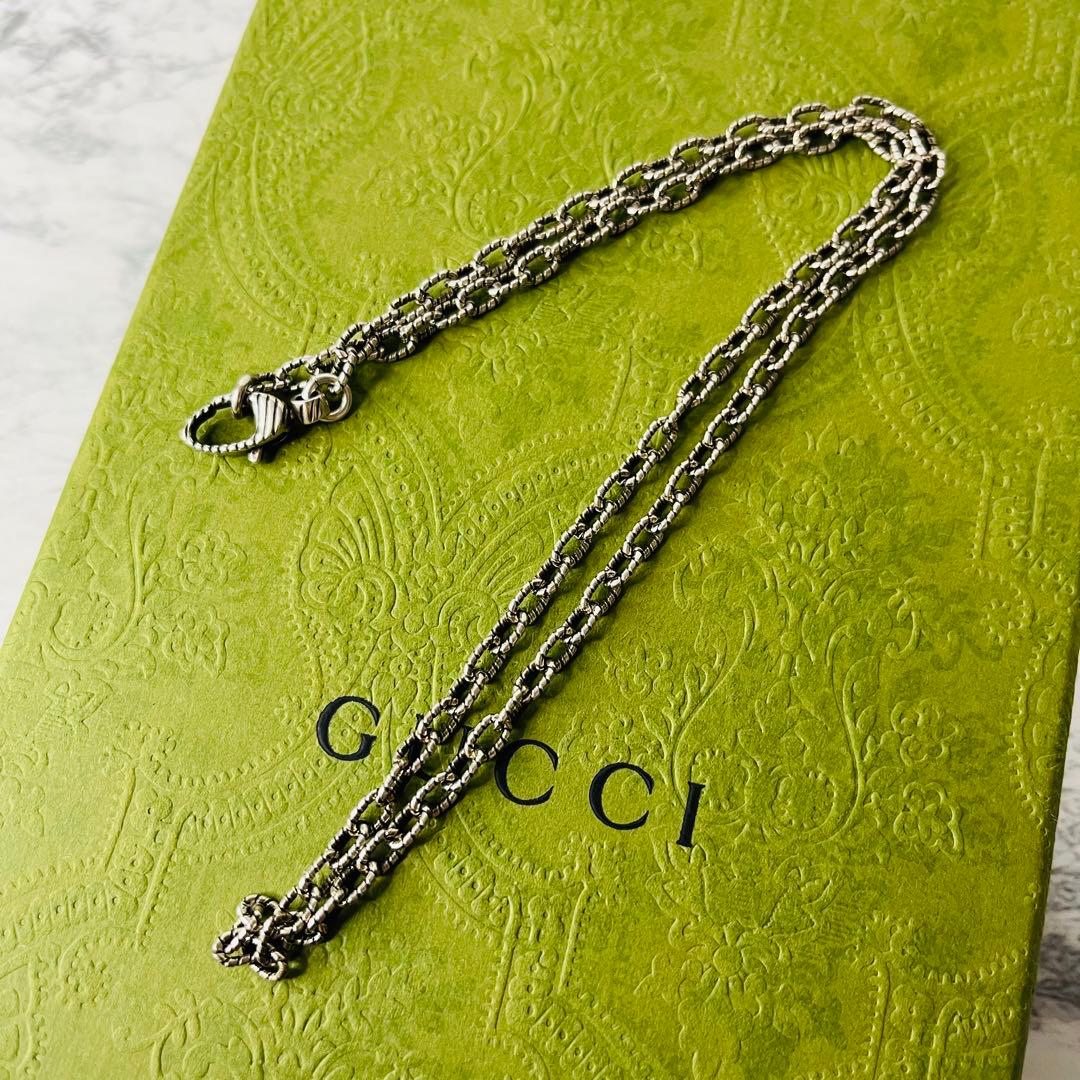 激レア】GUCCI ネックレス アラベスク 鎖 チェーン 燻 シルバー925