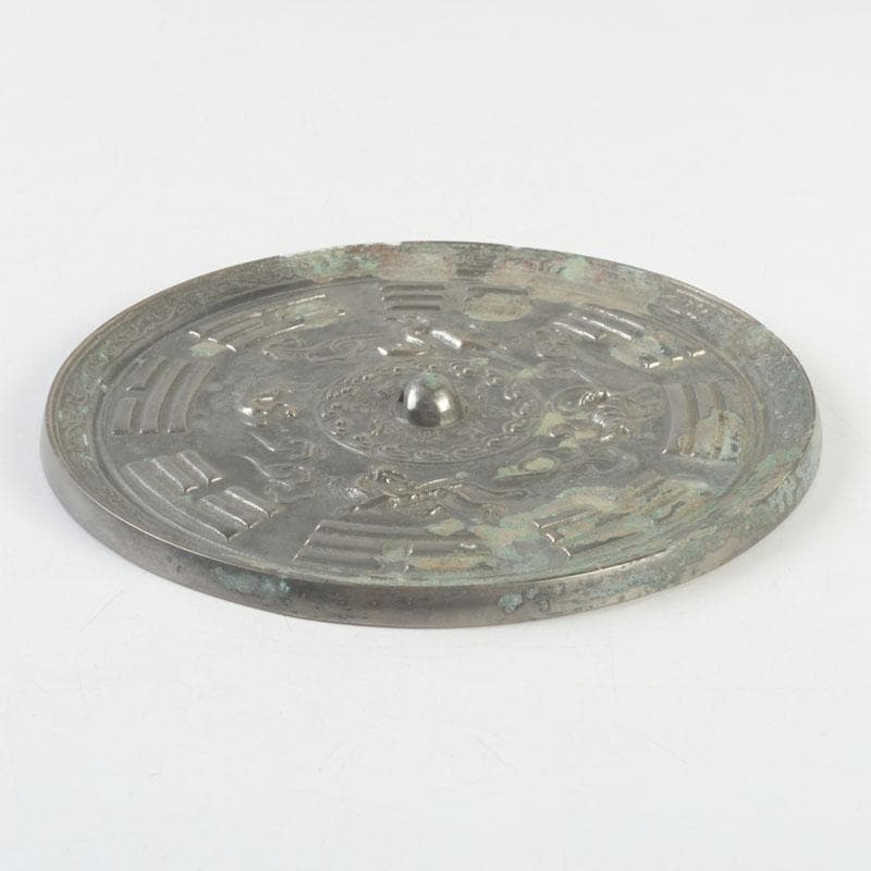 中国 古銅青銅 神獣文 銅鏡 古鏡 紙鎮 文鎮 時代箱付 M 9273E - メルカリ