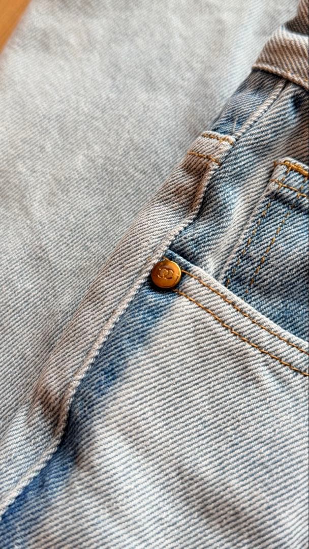 CHANEL ヴィンテージ デニム CCロゴ刺繍 Y2K イタリア製 サイズ34