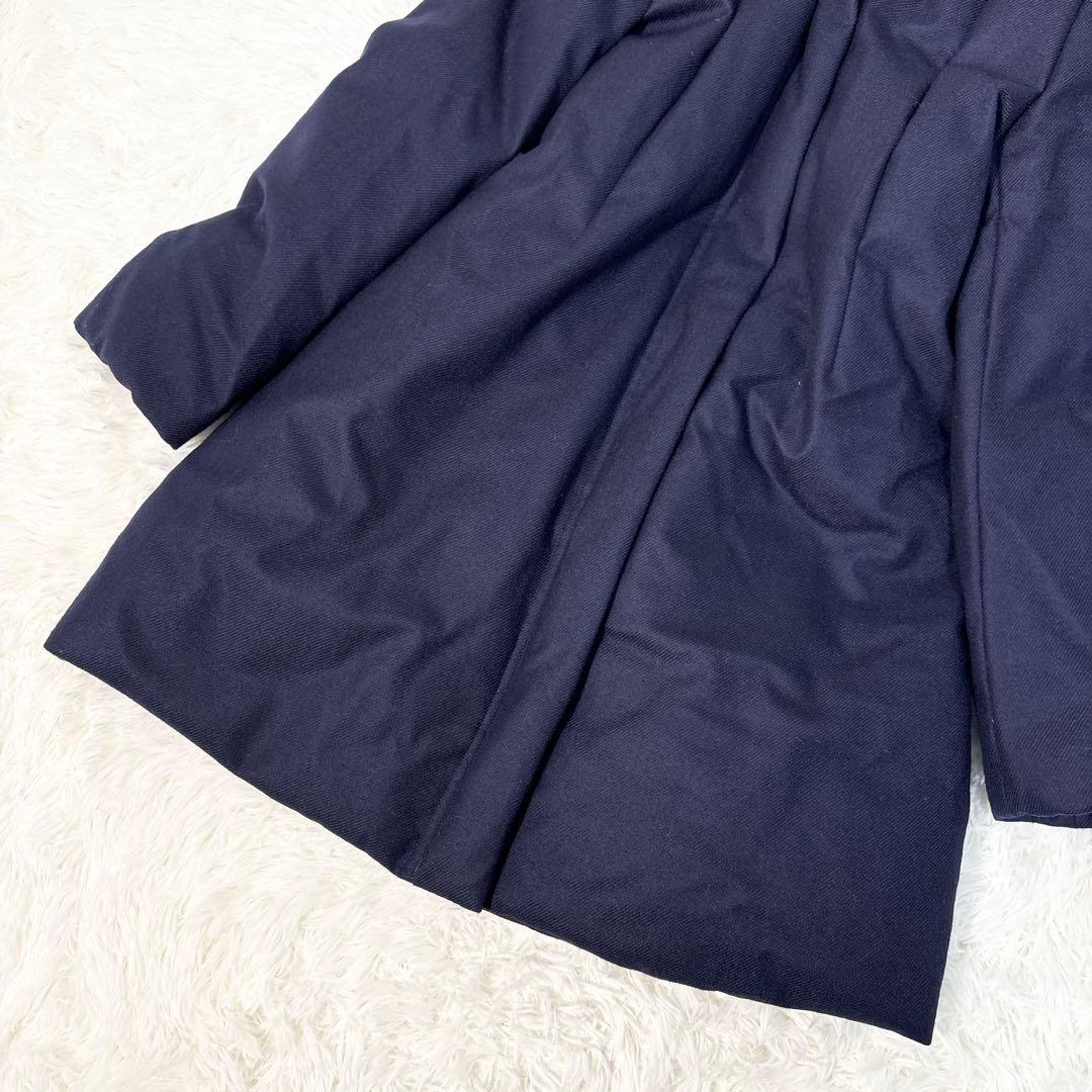 ☆美品☆セオリーリュクス ウールツイルダウンコート Aライン ネイビー