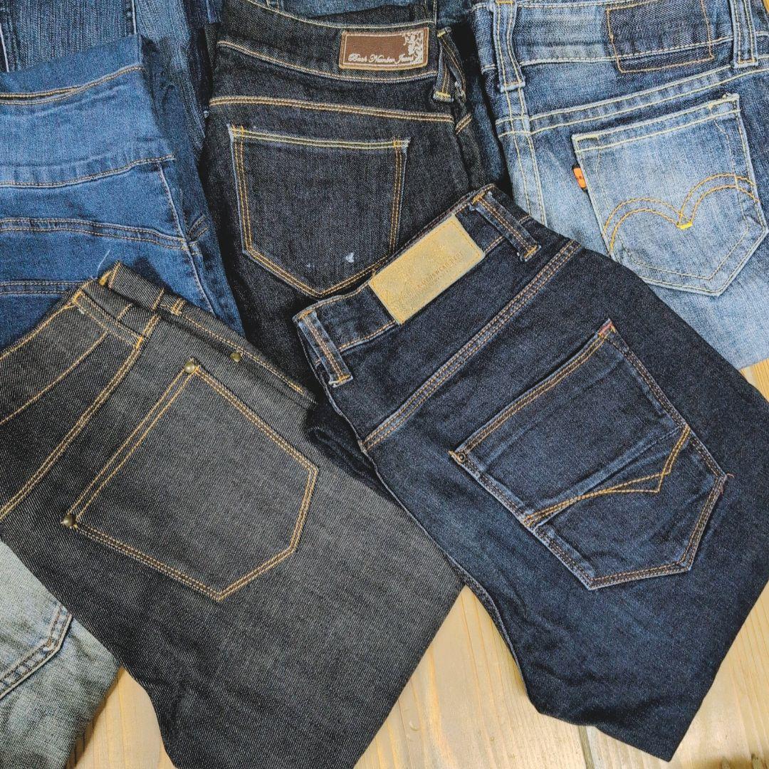 デニムパンツ まとめ売り40本 リメイク素材 ハンドメイド リペア生地