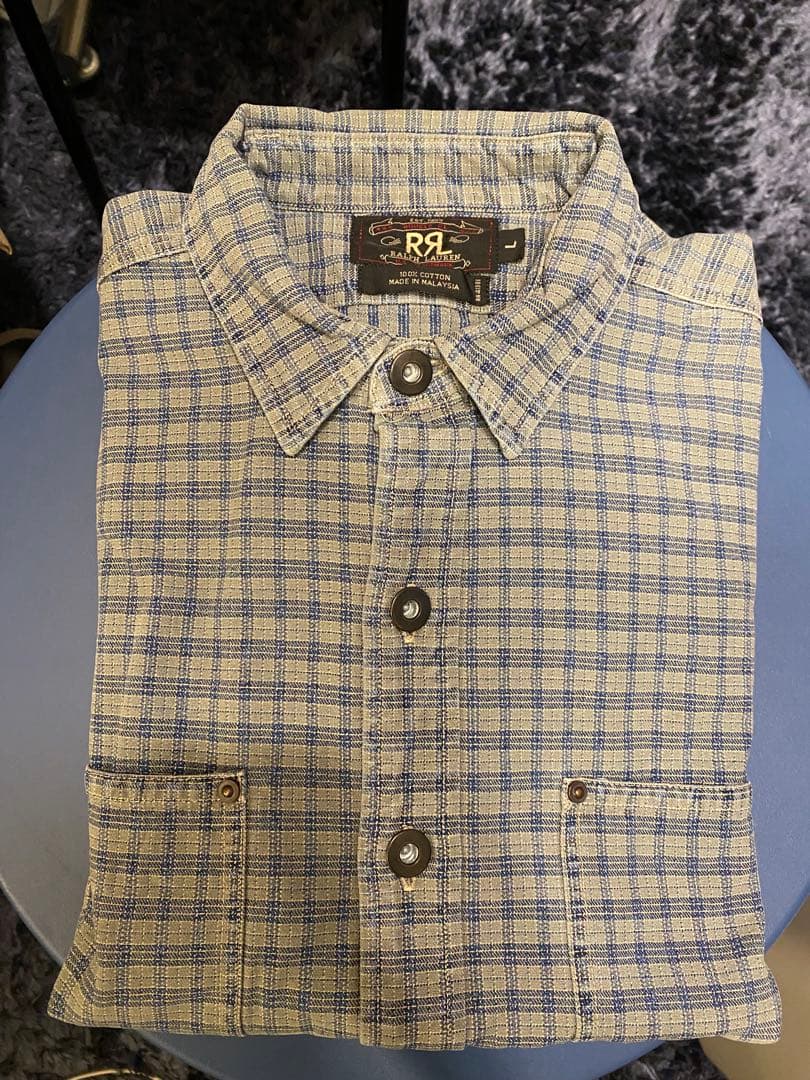 RRL ダブルアールエル デニムワークシャツ RRL ダブルアールエル BLACK DENIM WORK SHIRT ブラックデニムワーク