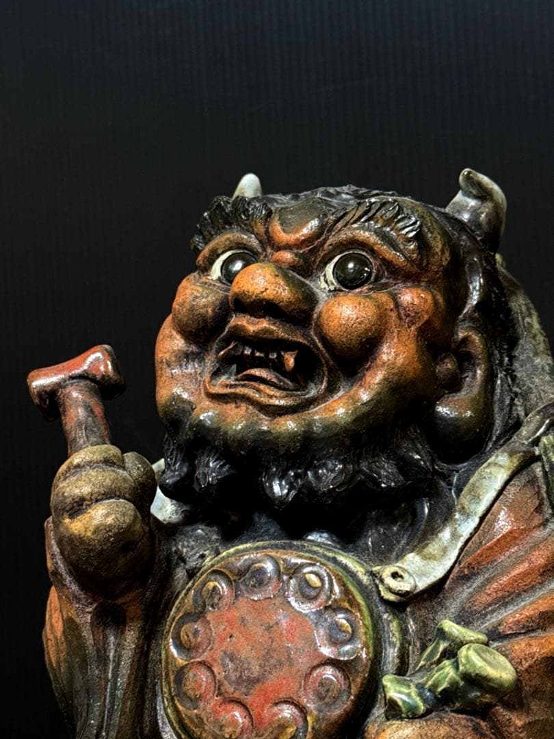 名人 三平 造 陶製 極上彩色手捻 鬼の寒念仏 大津絵 置物 - メルカリ