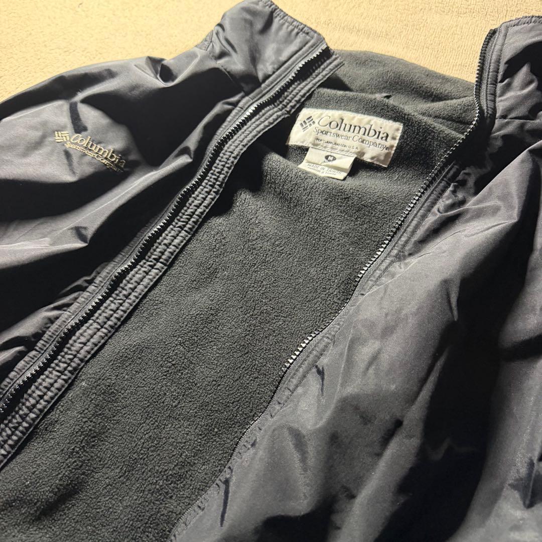 90s Columbia ウォームアップジャケット 刺繍ロゴ ドローコード M