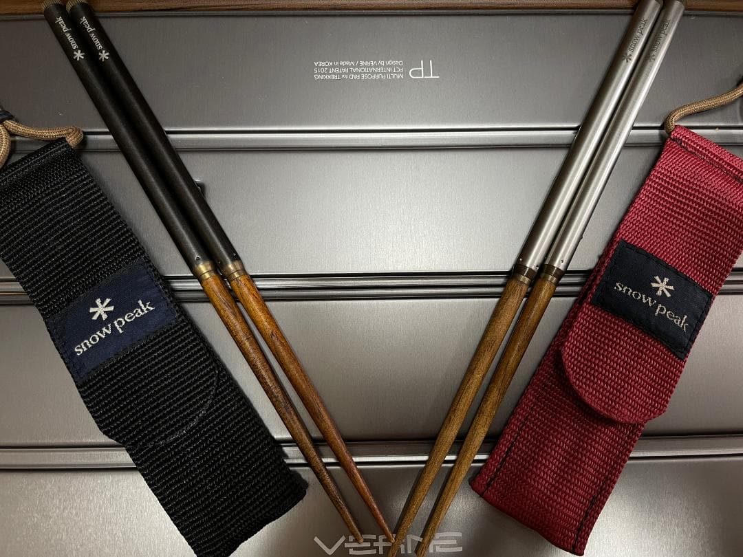 漆黒＆白銀、幸運の夫婦（めおと）箸！スノーピーク 旧・和武器（丸形