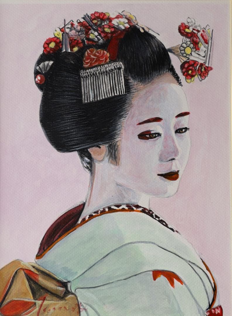 『月あかり(つきあかり）』　アクリル肉筆画