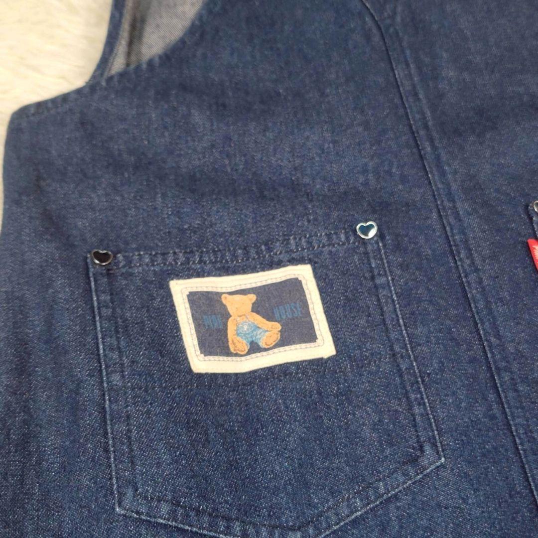 美品☆ピンクハウス ジャンパースカート パッチワーク ベア ロング