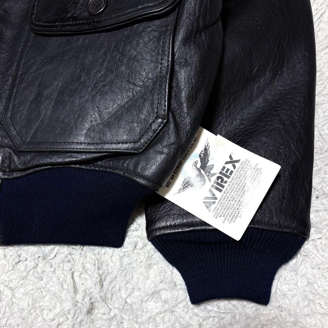 新品未使用】AVILEX 7823 G1 ボア付きフライトジャケット ブラック