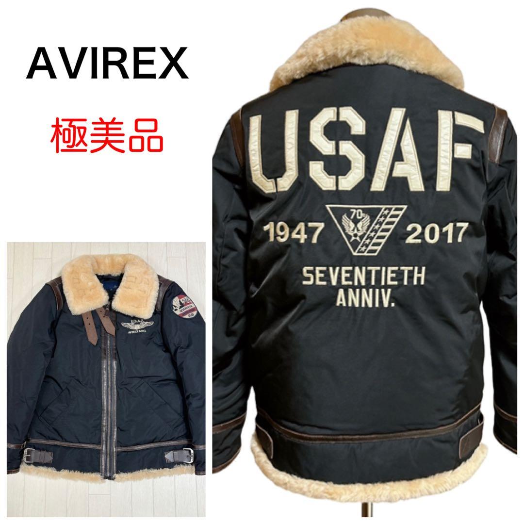 極美品 AVIREX 限定 70周年 ムートン B-3 ダウンジャケット F - メルカリ