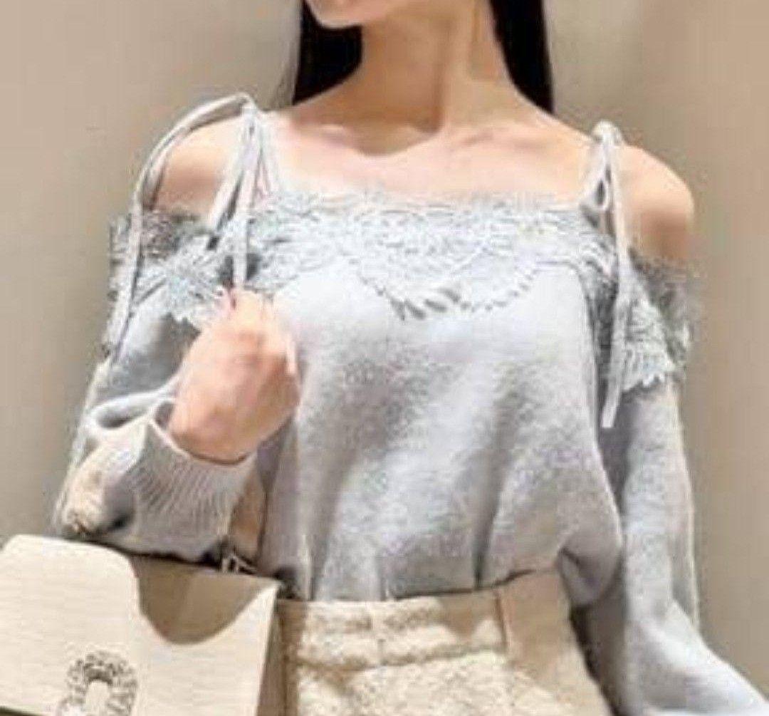 レーストリミングオフショルニットプルオーバー SNIDEL - メルカリ