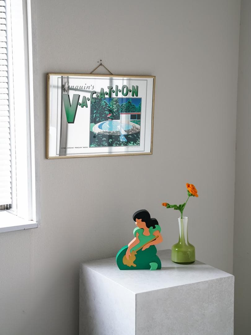 80's 永井博 \"VACATION\" パブミラー ポストモダン