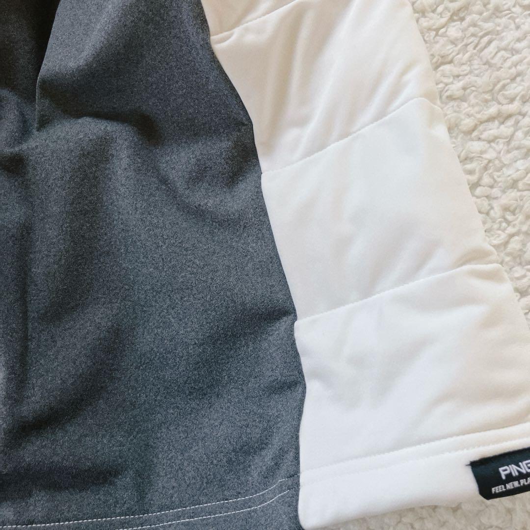 新品】PING 2024年 キルティング ハーフジップシャツ ホワイト 3L