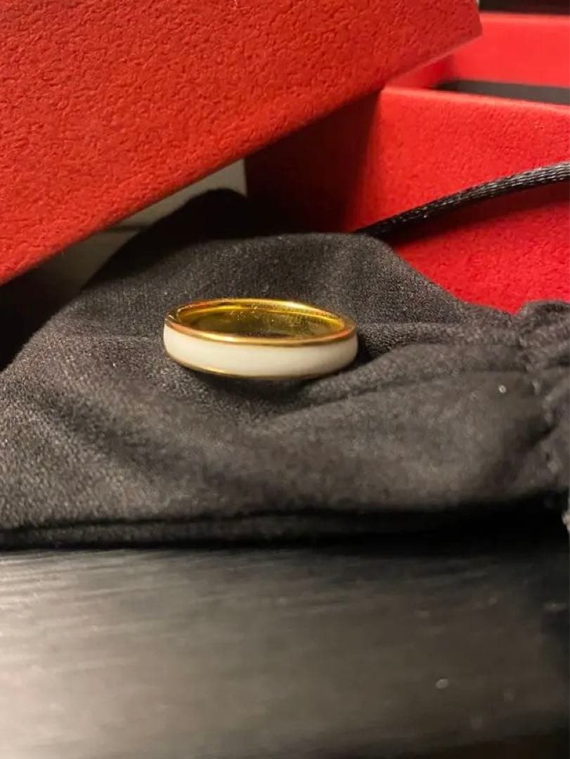 atelier rouge ホワイト×ゴールド　リング 彩帯 Nº12 彩帯 / IROOBI - ATELIER ROUGE / アトリエルージュ