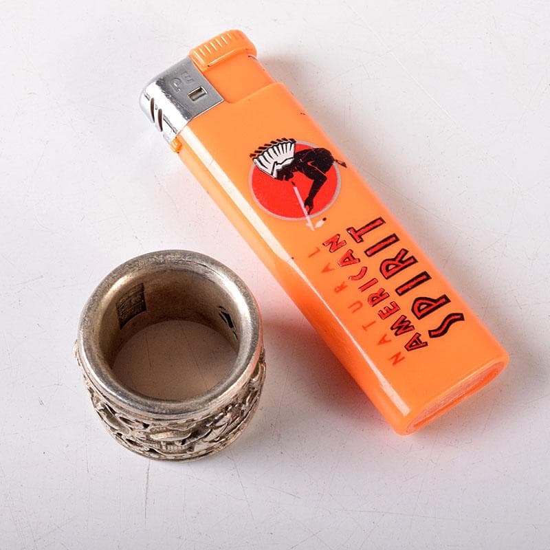 中国 光緒天宝足銀 人物彫 板指 重さ約35g N 7648E - メルカリ