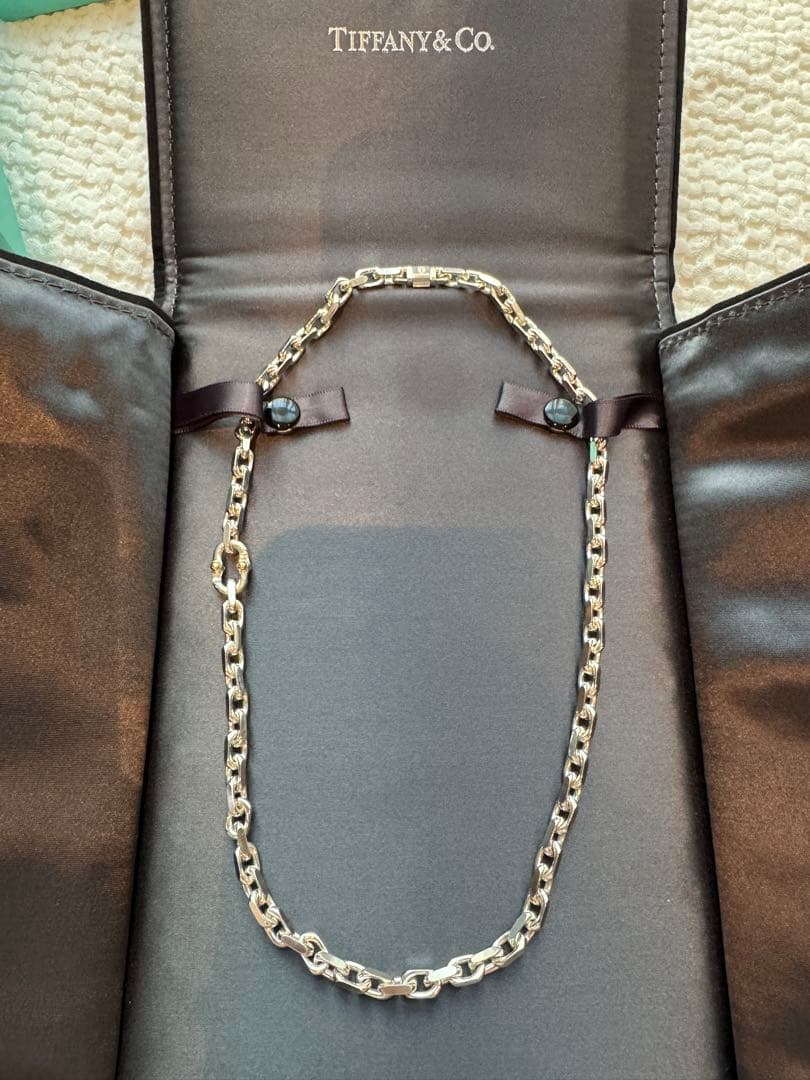 希少】ティファニー メイカーズ チェーン ネックレス シルバー＆18K
