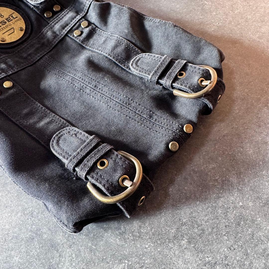 DIESEL ディーゼル トートバッグ y2k ゴールド金具 アーカイブ 黒