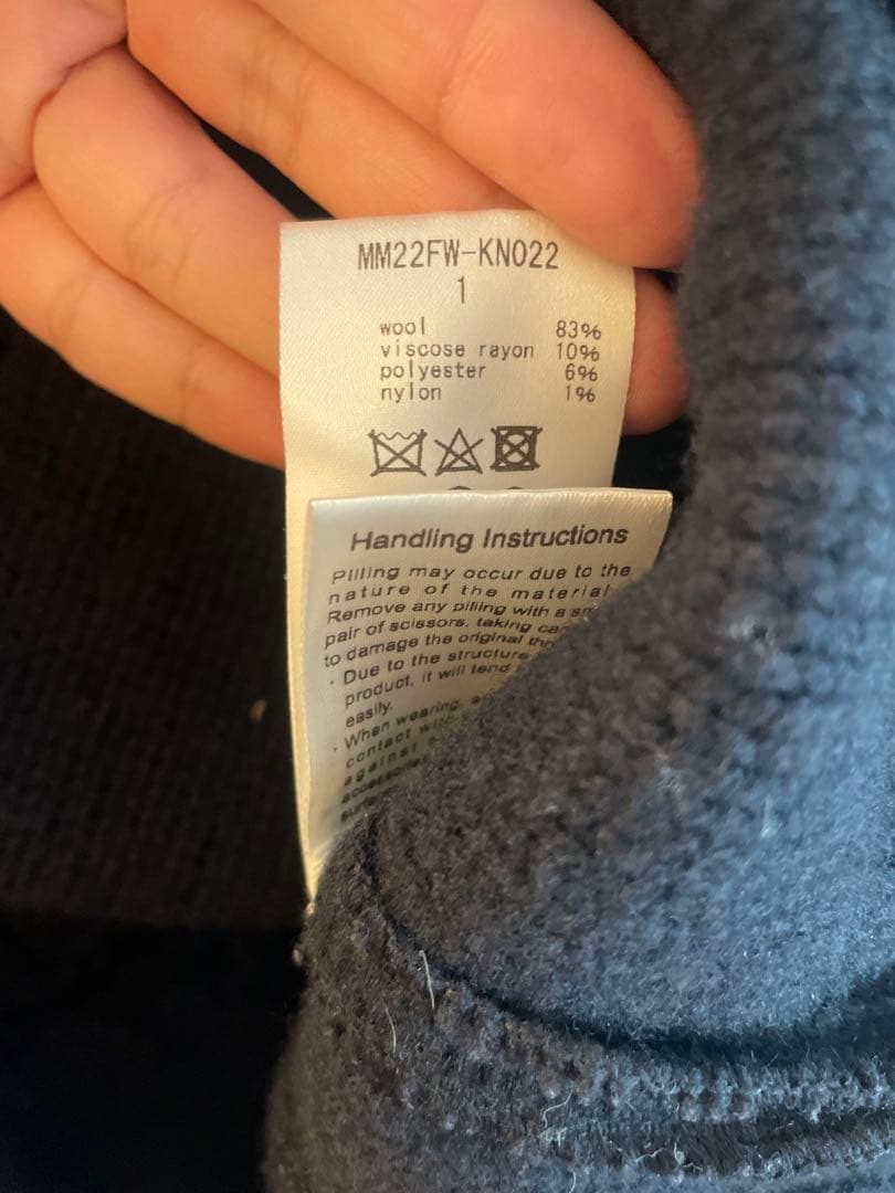 mamekurogouchi 縄文パターンニット ネイビー サイズ1 - メルカリ