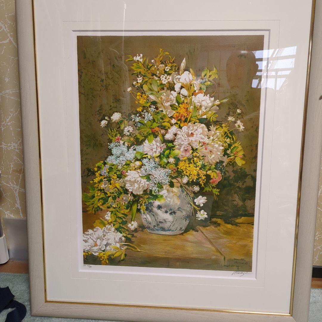 ルノワール　印象派 　　　春の花 　Renoir　額装 非売品ＨＣ １７／５０ 世界の複製名画】ルノワール「春の花」