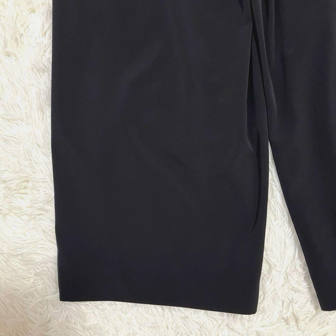 自由区 洗える ストレッチ セットアップ パンツ スーツ ノーカラー 黒