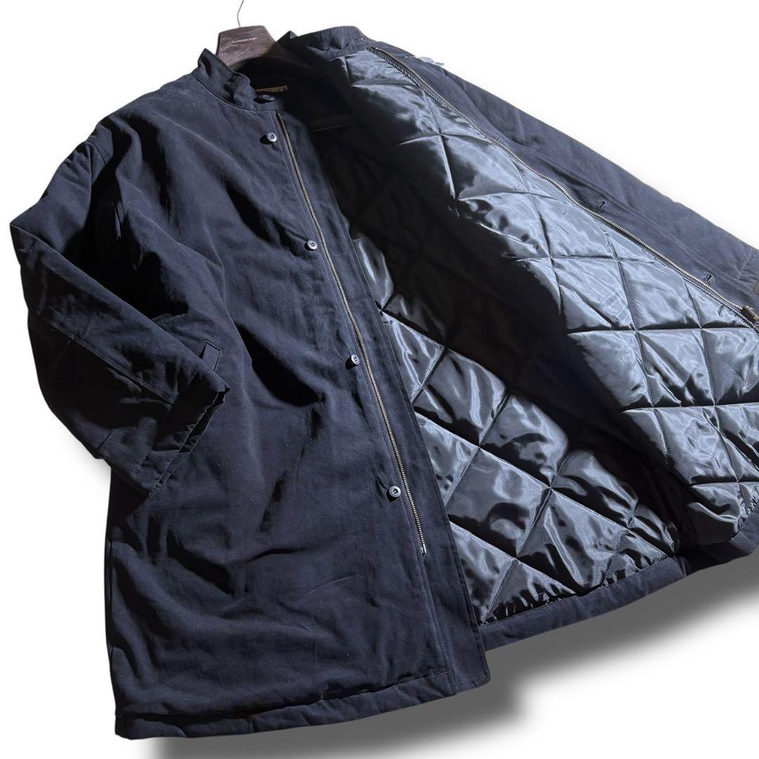 新品/タグ付き■ drug store's ステンカラーコート　紺　キルティング インディゴツジガハナ キルティングコート | BLUE BLUE JAPAN