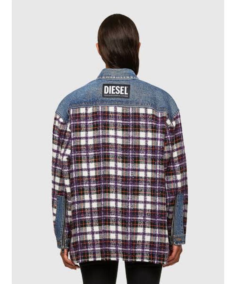 DIESEL ディーゼル チェック柄 ブークレ デニムジャケット - メルカリ