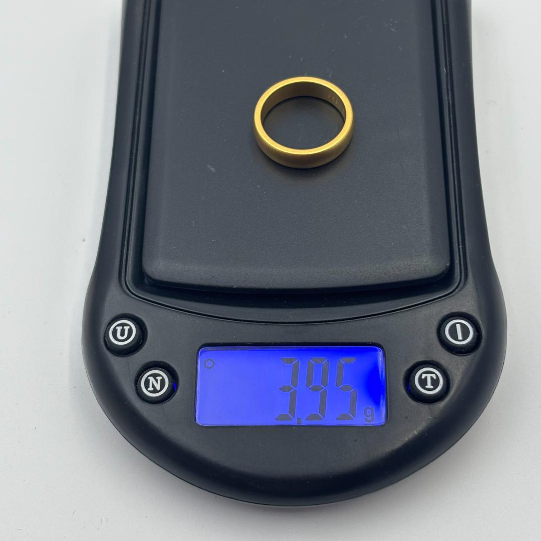 遺品整理 999 刻印あり金色の金属製リング 3.95g 幅5.0mm