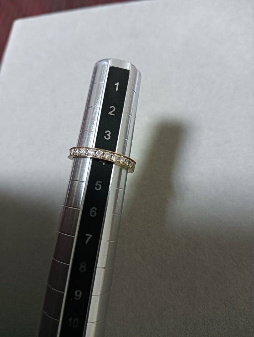 K18 PG 天然ダイヤモンド 0.25ct ハーフエタニティリング