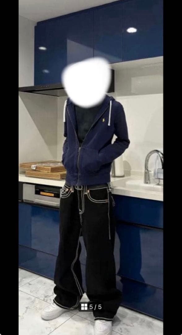 90s ポロラルフローレン ジップアップ パーカー サーマル 刺繍