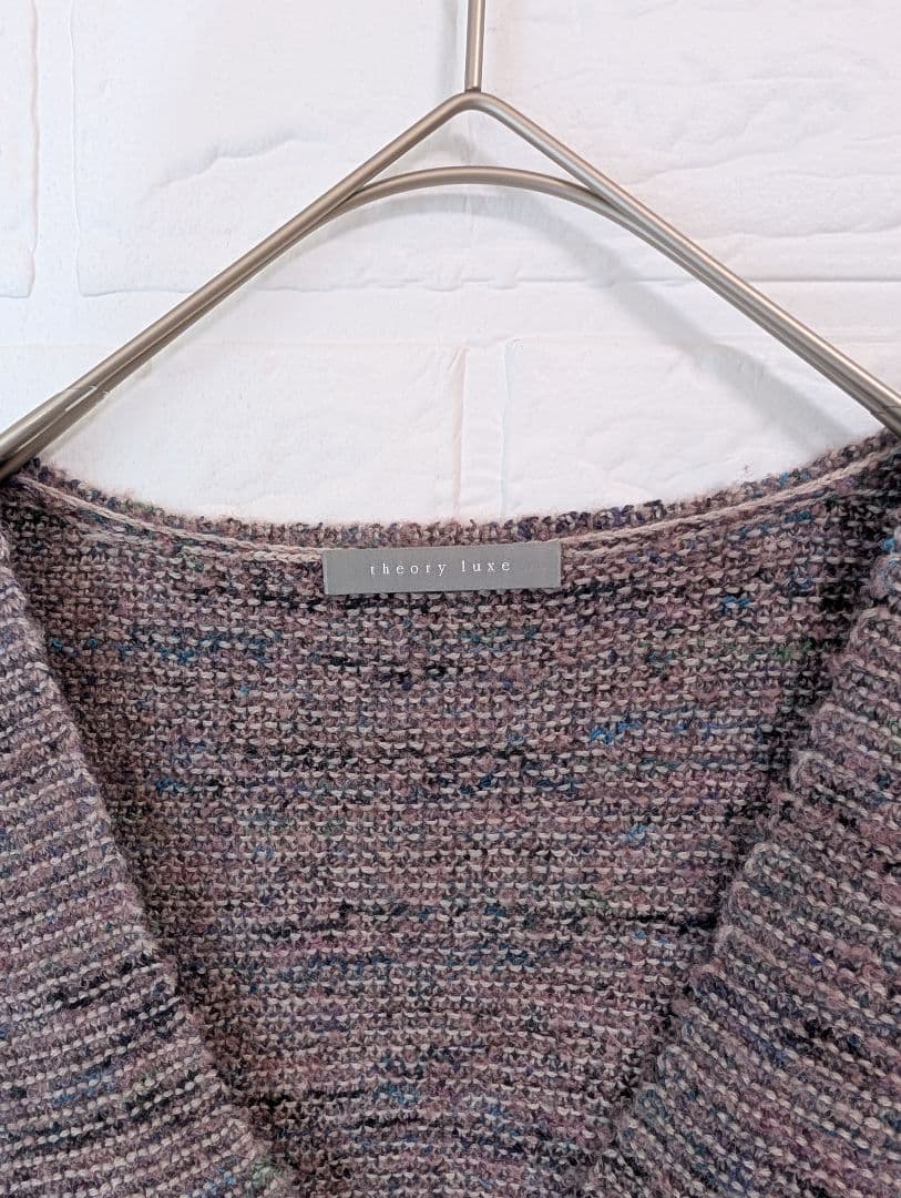 セオリーリュクス ニット セーター ウール シルク混 Vネック ピンク