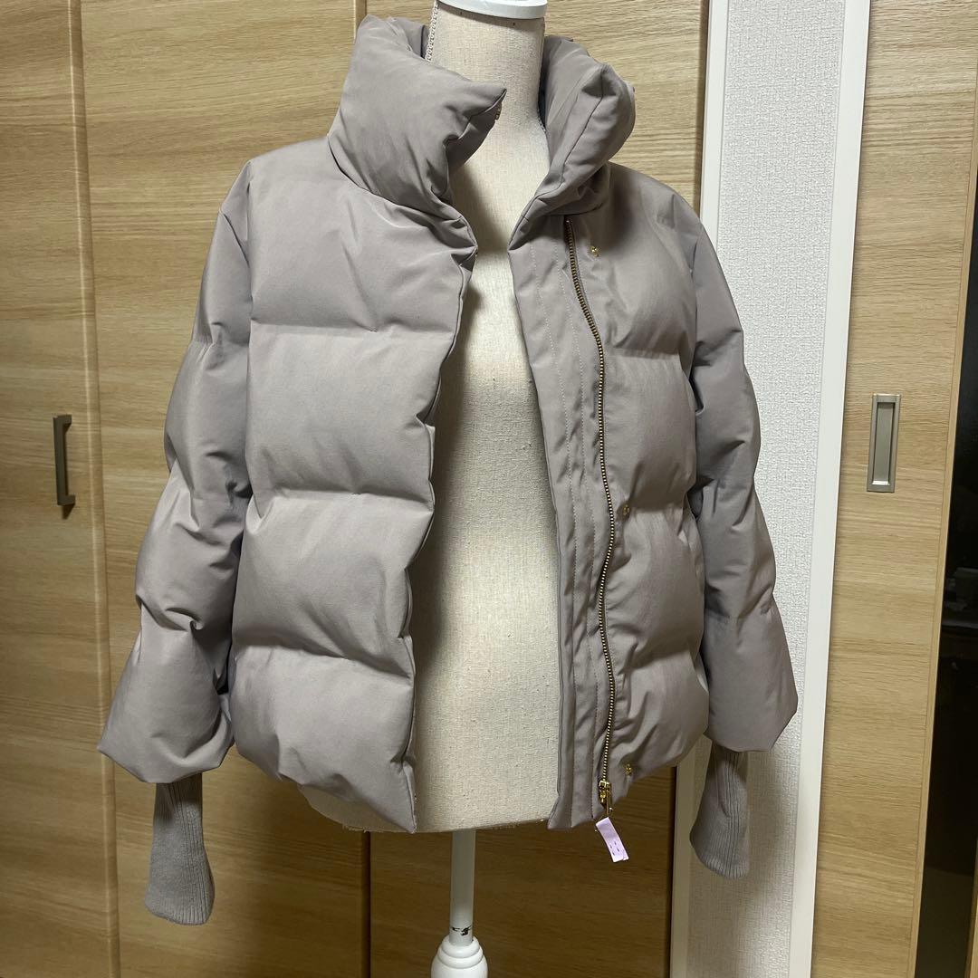 アバハウス袖リブシームレススタンドダウン定番/軽量/冬服/長袖/きれい