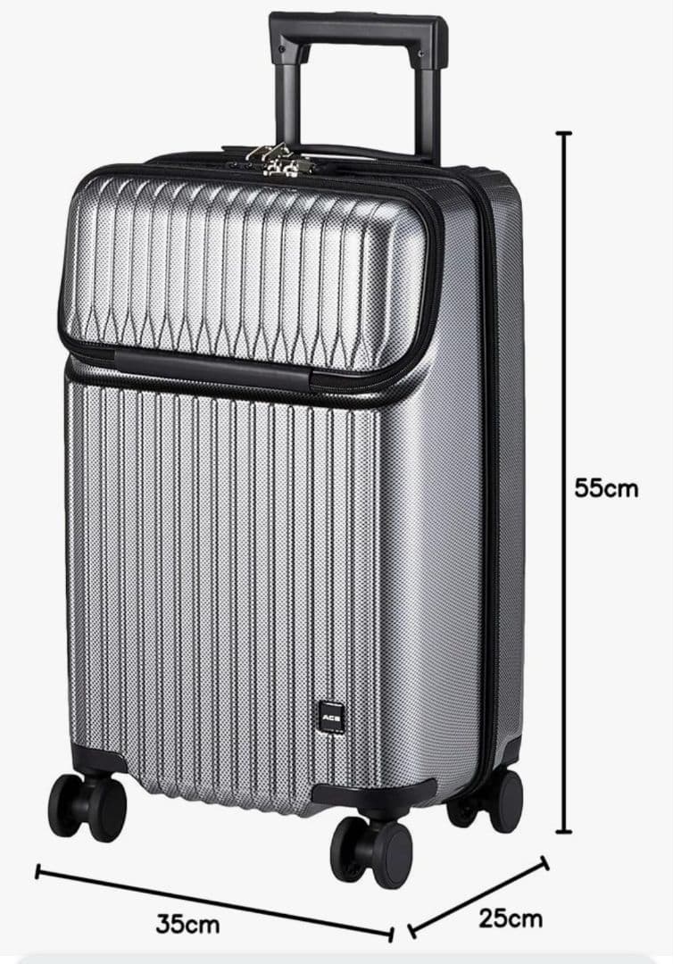 ACE/エース フロントポケット付スーツケース 34L ユニセックス Ace（エース） スーツケース クレスタ 国際線 国内線 ハード フロント