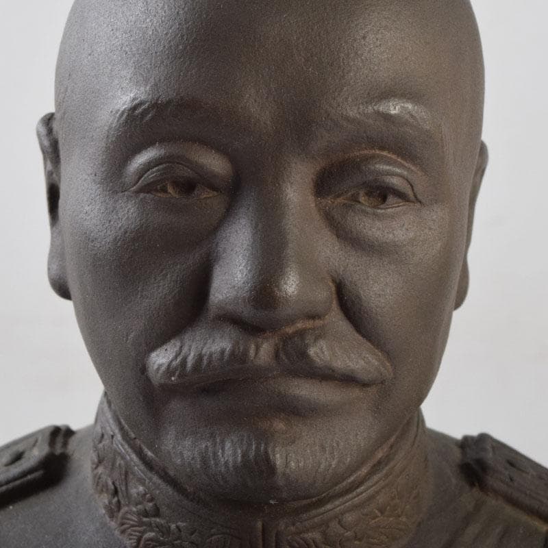 彫刻家 山本瑞雲作 玉定鋳 ブロンズ 東郷元帥像 高さ約23.5cm V8960