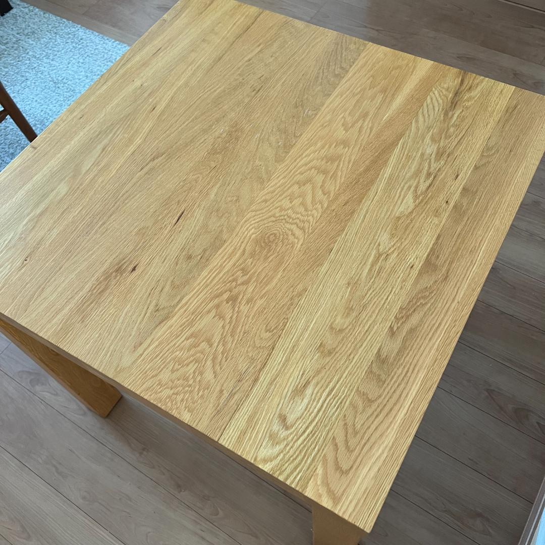 輸入住宅メーカーの木製ダイニングテーブル 2人用 正方形 無垢材集成材