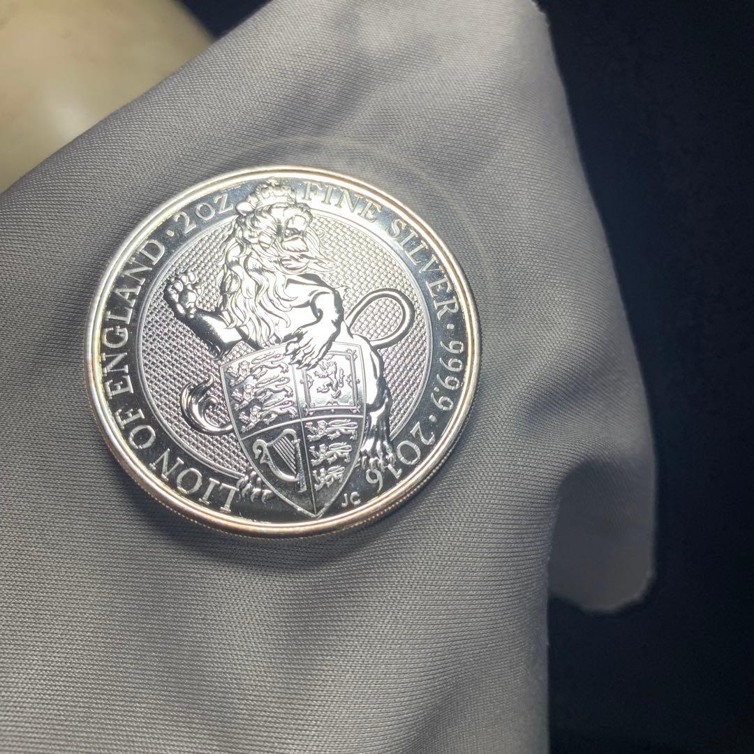 純銀貨 2オンス クイーンズビースト 2016 ライオン・イングランド M2